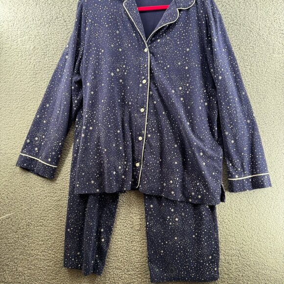 Soma Womens Starry Night Pajama Set Long Sleeve Button-Up Size XXL - Picture 1 of 8